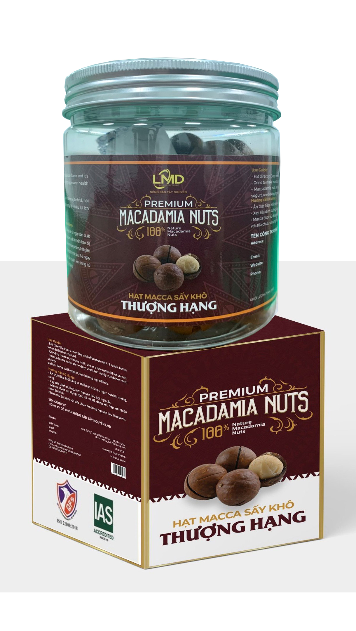 HẠT MACCA SẤY KHÔ THƯỢNG HẠNG ( SIZE 23-25) hũ PET 250 gr
